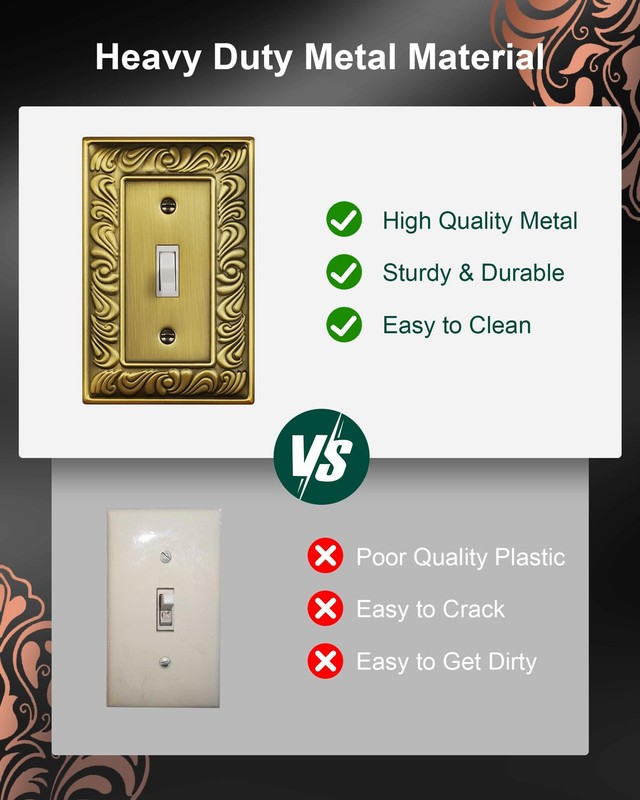 6-Pack Single Toggle Light Switch Cover Plate, Paisley Pattern Decorative Swi... gallery