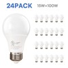 24 Pcs N0Dimmable A19 LED Light Bulb, 100W, 1500 Lumens 5000K Daylight UL Listed gallery