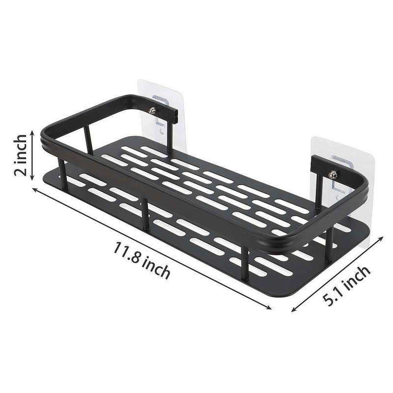 Bathroom Storage Holder Shelf Shower Organizer Rack Wall Mounted Black/Silver gallery