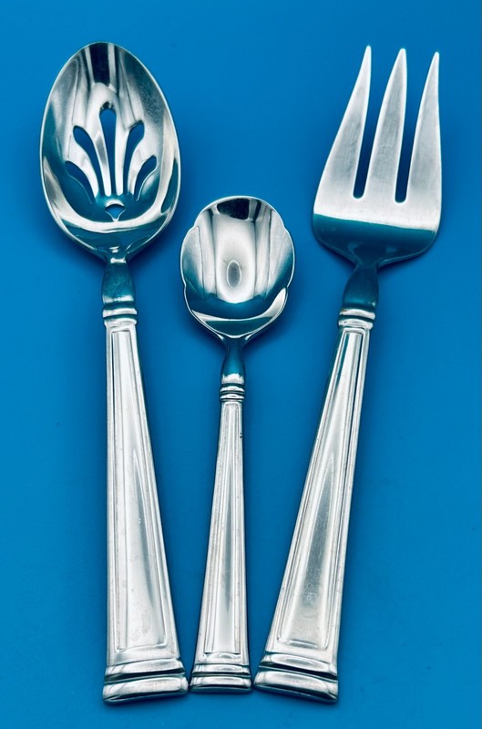 3 Pc Lenox ESQUIRE Hostess Serving Set Stainless Flatware Silverware 18/10 gallery