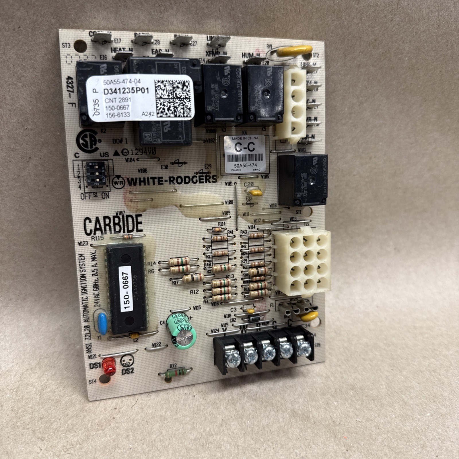 TESTED Furnace Control Circuit Board 50A55-474-04 D341235P01 White-Rodgers B4 gallery