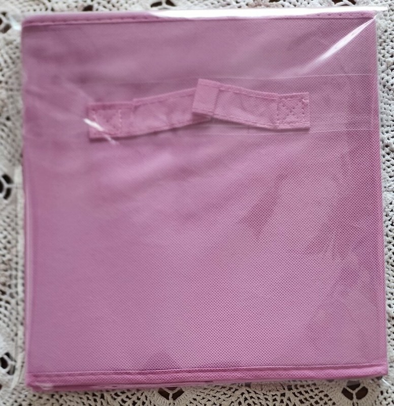 Casafield™ ~ 11" Storage Bin ~ Polyester Cube ~ Pink ~ Solid Pattern gallery