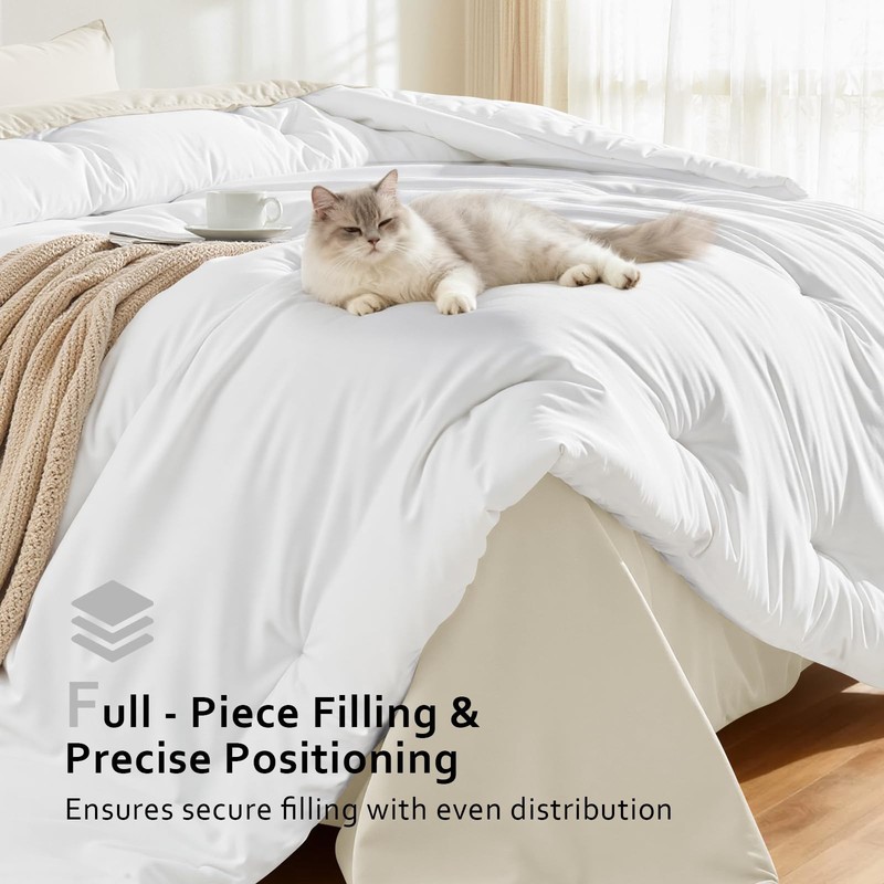 Easthome Comforters Full Size All Season Quilted Bed Comforter Ultra-Soft Down A gallery