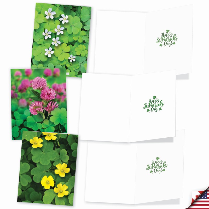 20 Asst'd St. Patrick's Day Notecards w/ Envelopes(2 of Each) Blooming Clovers gallery