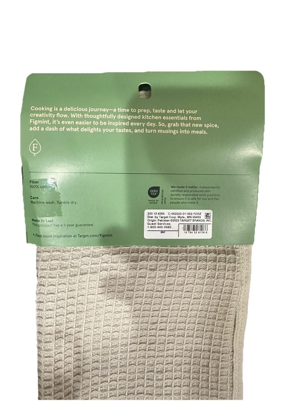 Figmint Kitchen Towel 2 Pack GRAY - 100% Cotton Absorbent, Waffle Knit 18x28 In gallery
