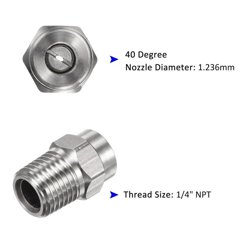 6 Pack Surface Clean Tips - 40 Degree 1/4" NPT Male Pressure Washer Nozzles C... gallery