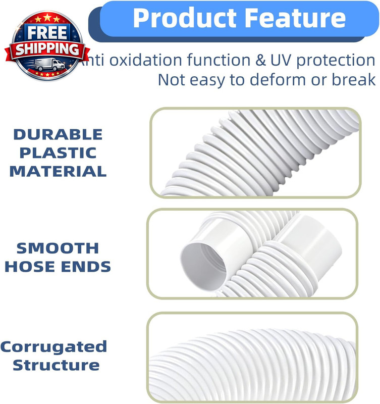 1.5" X 2' Plastic Return Suction Pool Hose, Fits for Summer Waves SFX1000 SFX150 gallery