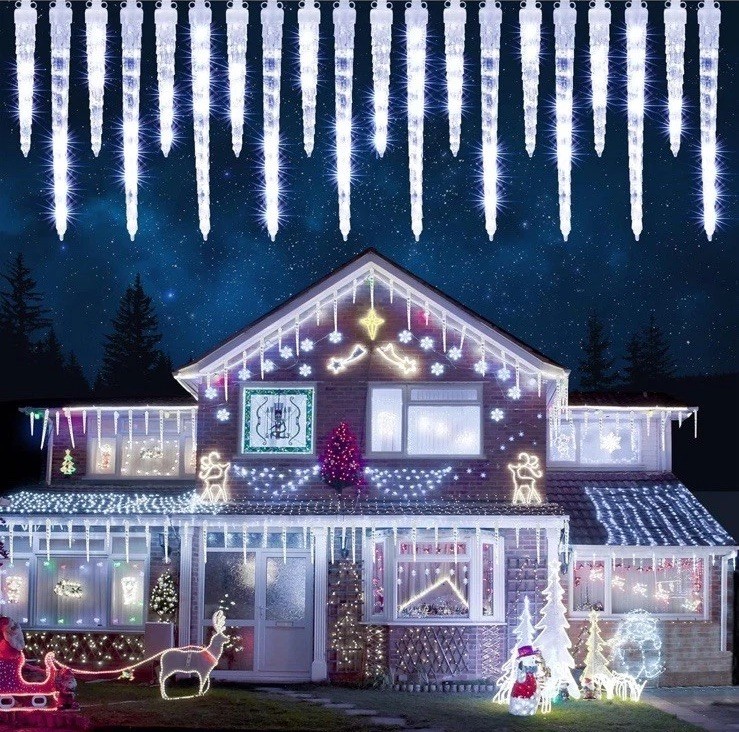 20 Tubes Meteor Shower Rain Lights Drop Icicle Falling String Light Christmas gallery