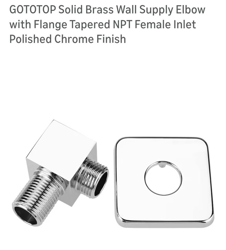 G1/2" Wall Supply Elbow Brass Wall Mount Shower Hose Connector Chrome #GOT1 gallery