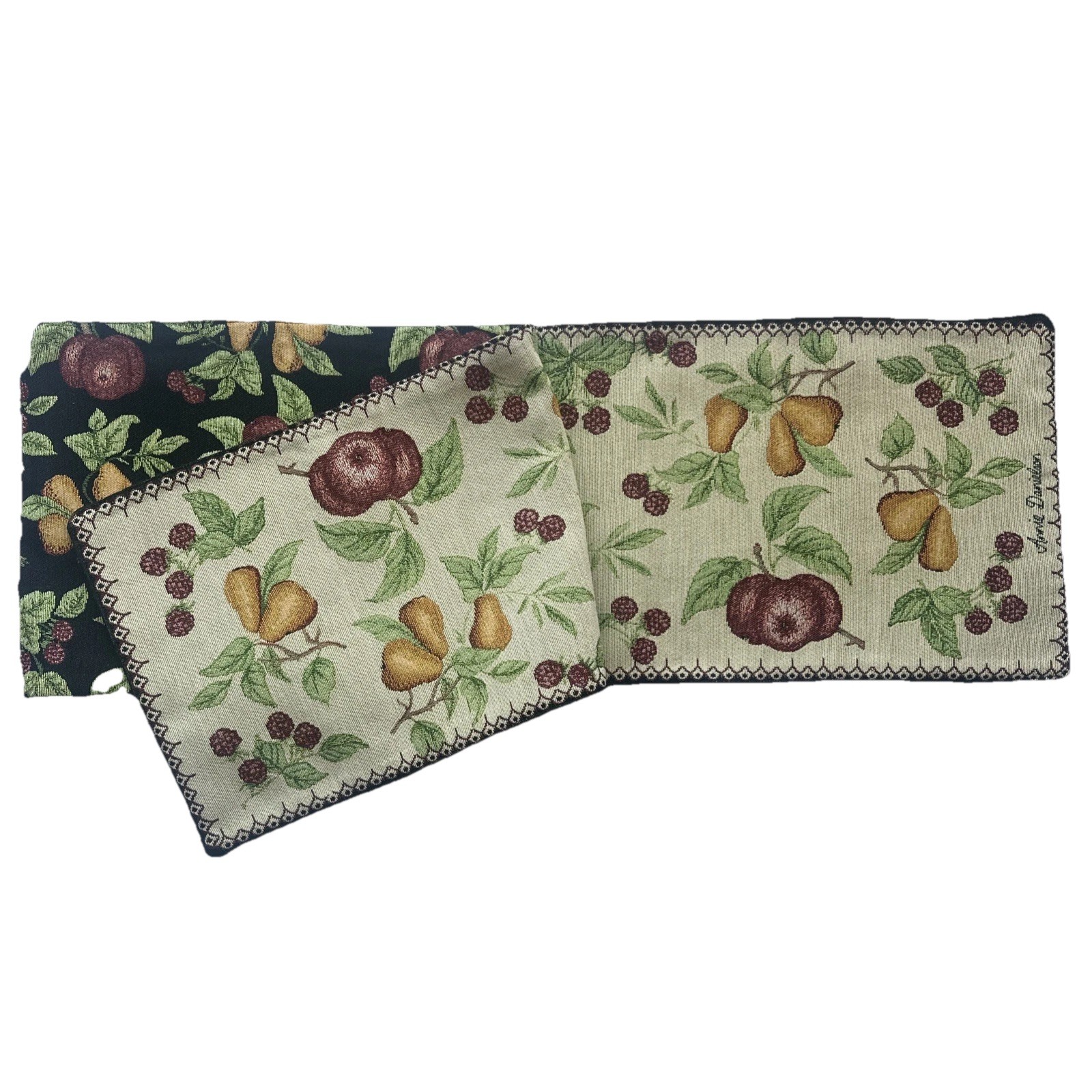 Harvest Rose Fruit Tapestry Reversible Table Runner 70"x12" Annie Danielson gallery