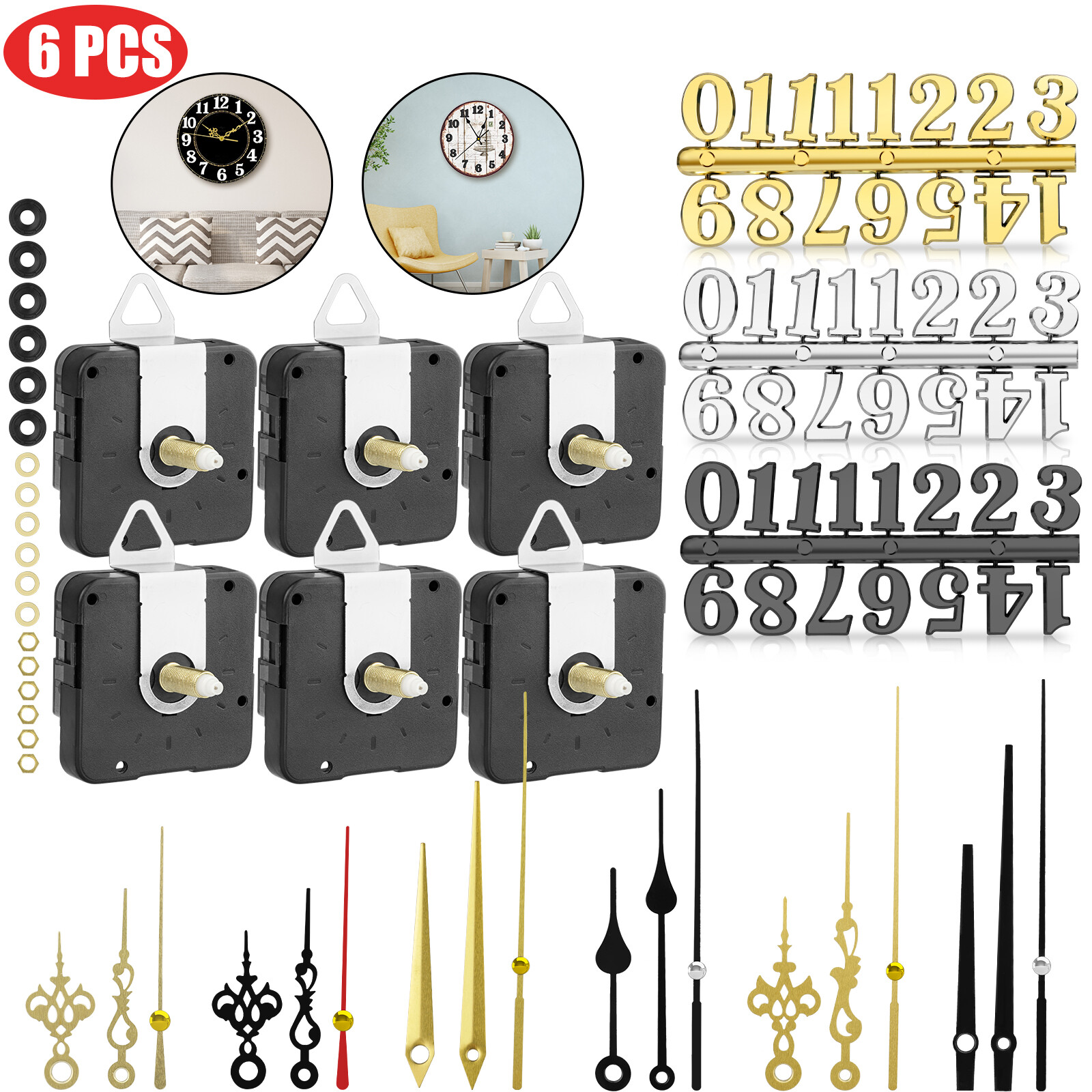 DIY Replacement Quartz Clock Movement Mechanism Hands Press Fit Repair Tool Kit gallery