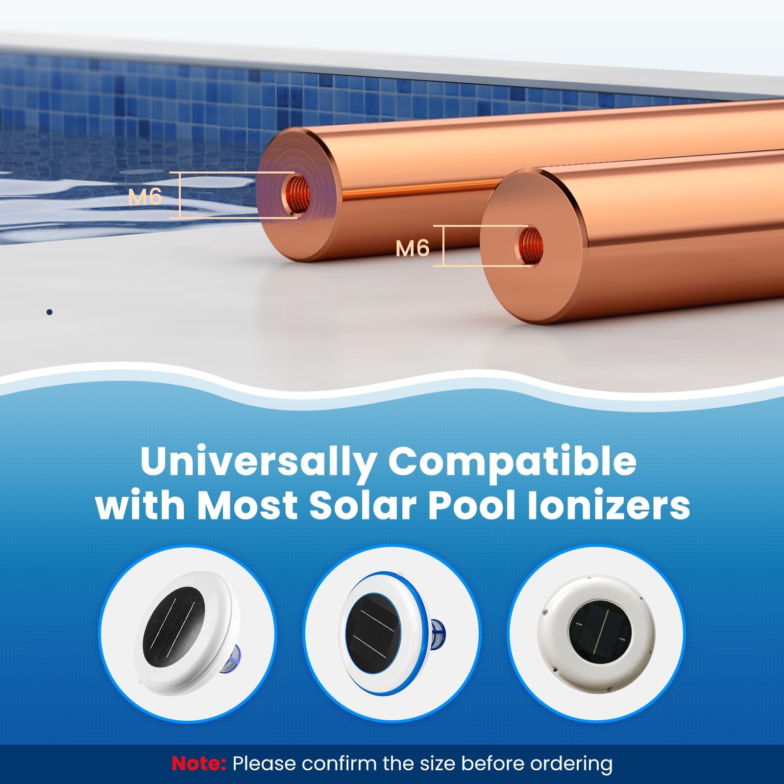 Pool Ionizer Replacement Copper Anodes Kit 4.13 x 0.71 Inch Troxlly Universal gallery
