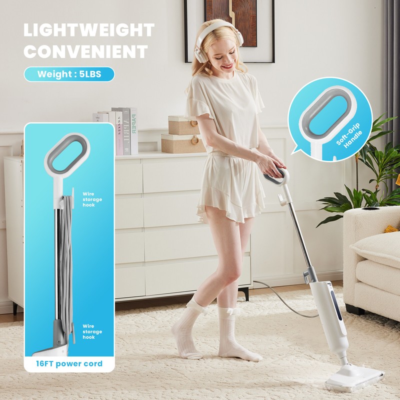 Steam Mop 2 Washable Pad Electric Floor Cleaner Lightweight Hardwood/Tile gallery