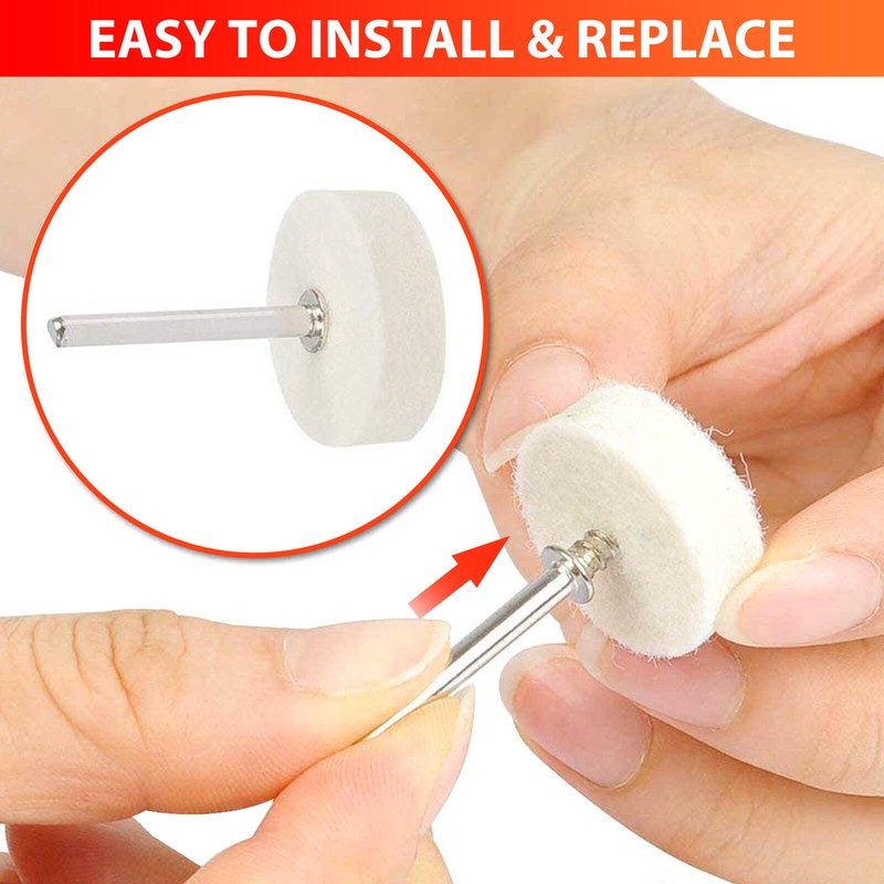 129/110Pcs Wool Felt Polishing Buffing Pad Waxing Wheel For Dremel Rotary Tool gallery