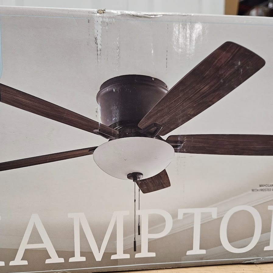 Hampton Bay Melrose 52 in. Indoor LED Hugger Bronze Dry Rated Ceiling Fan gallery