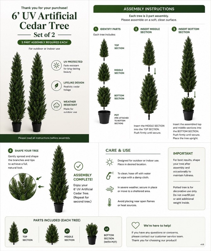 6' Cedar Pine Artificial Topiary Tree Home Decor UV (Indoor/Outdoor) Retail $245 gallery