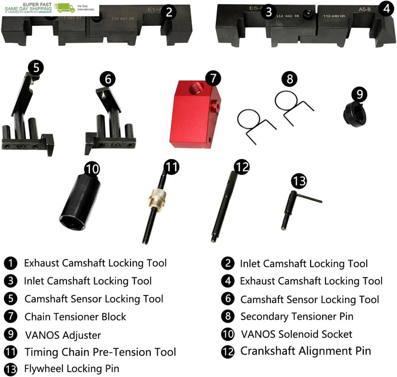 Engine Camshaft Locking Tool Crankshaft Alignment Vanos Timing Tool Kit Compati gallery