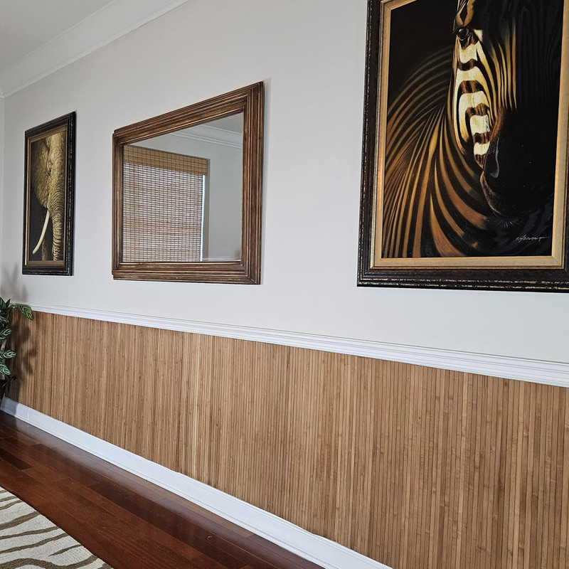 Mocha Bamboo Wall Panels - 32 Sq Ft Flexible Cladding for Stylish Decor gallery