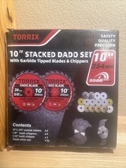 10” Stacking Dado Blade Set, 24-Tooth, 5/8-Inch Arbor, 23 Pieces
