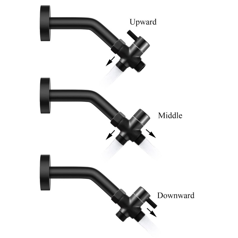 Solid Brass 3-Way G1/2 Shower Diverter (Matte Black) gallery