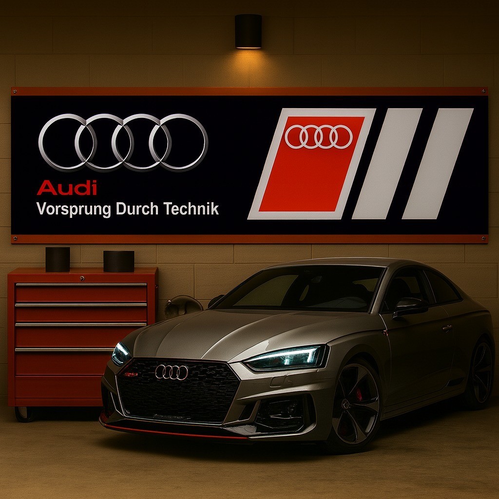 Four Rings Audi Sport Style Flag – 71x24" Garage Racing Display Wall Decor gallery