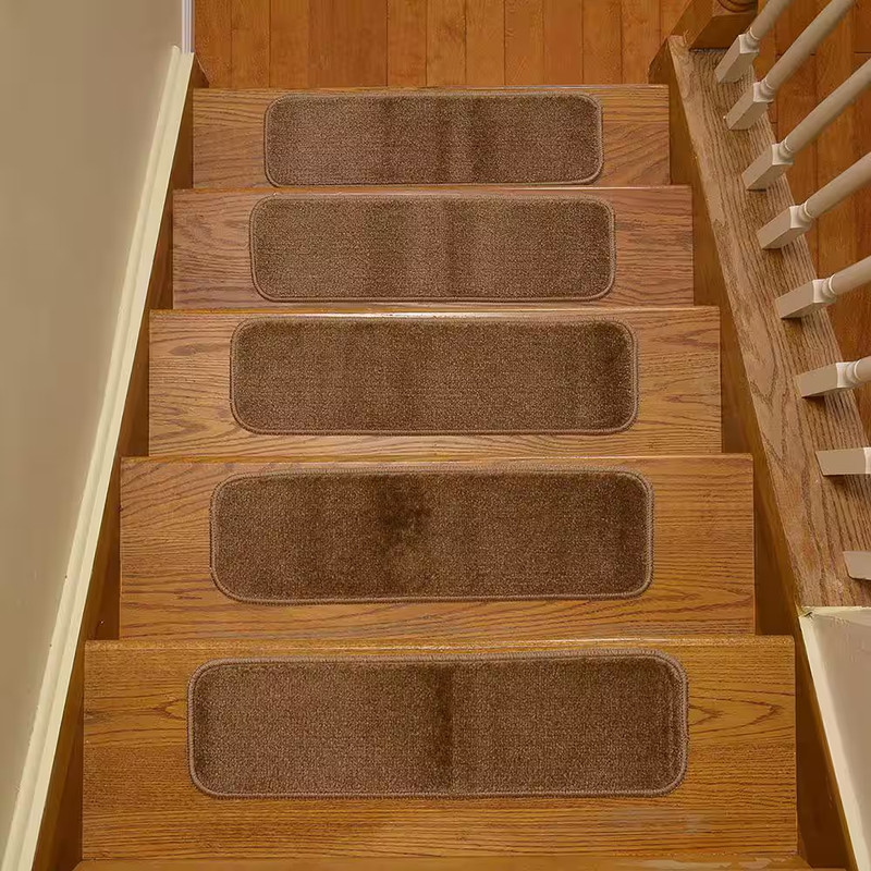 Comfortable Collection Beige 7 Inch X 24 Inch Indoor Carpet Stair Treads Slip Re gallery