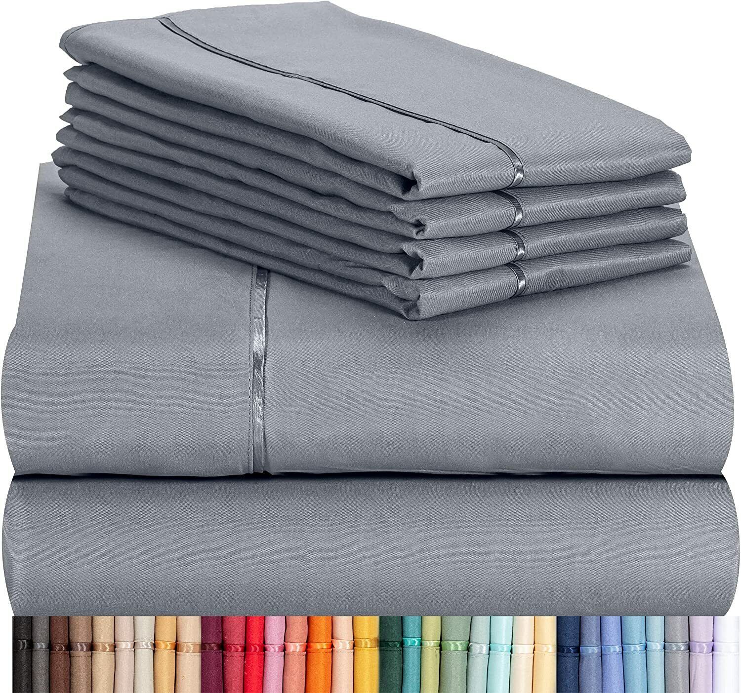 6 Piece Premium Bamboo Sheet Set, Deep Pockets, 50 Colors, 2200 Count, Soft gallery