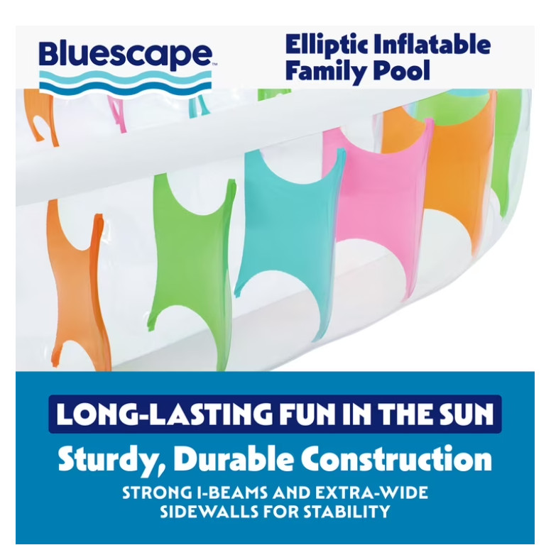 Bluescape Elliptic Inflatable Family Pool 7'6" x 60" x 20" gallery
