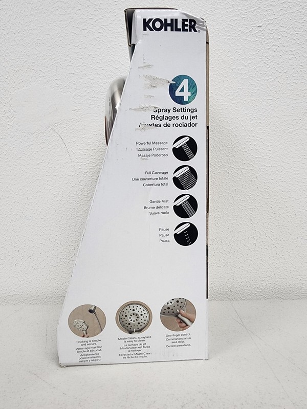 Claro 3-Spray Wall Mount Handheld Shower Head in Vibrant Brushed Nicke READ** gallery
