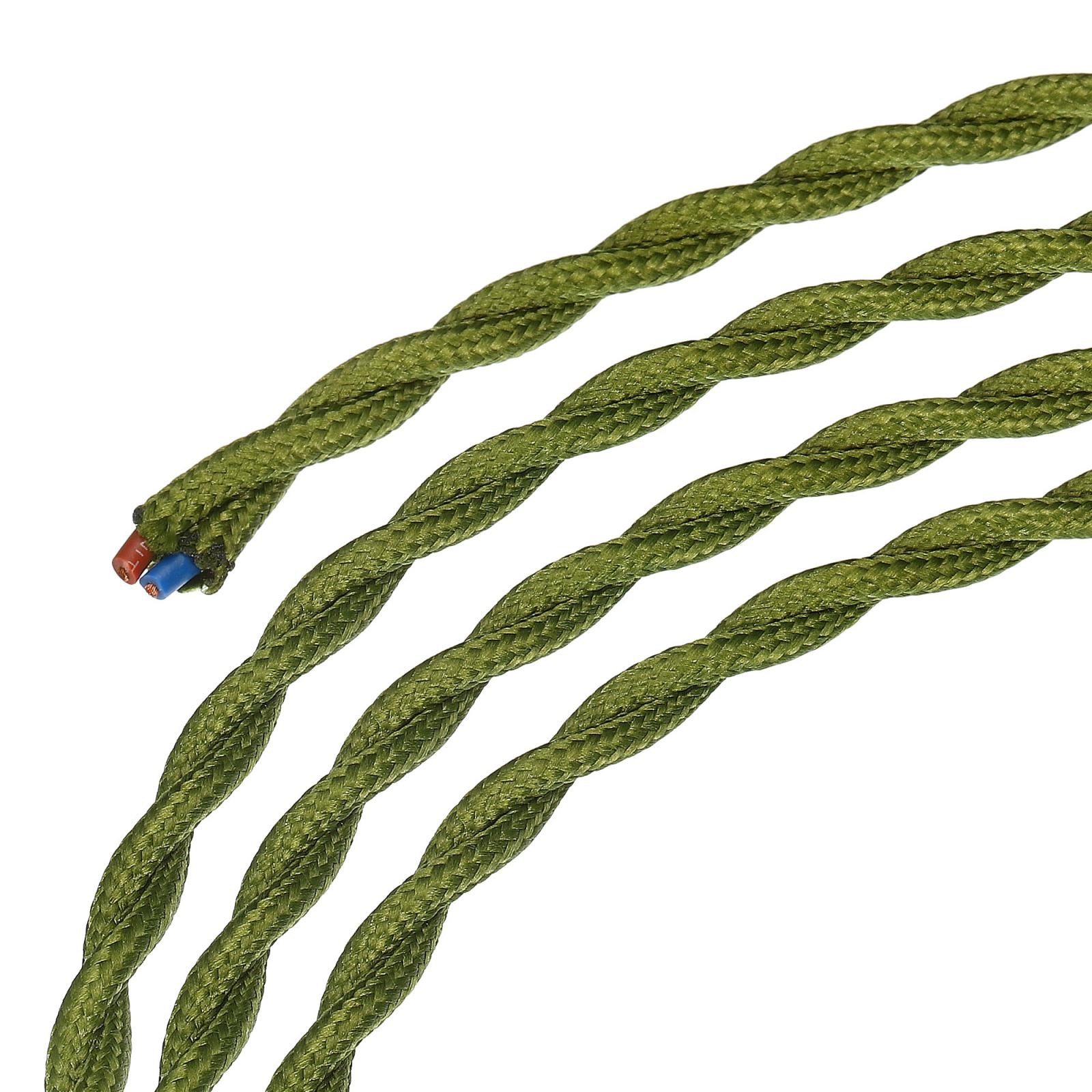 Twisted Cloth Covered Wire 2 Core 18AWG 10m/32.8ft,Electrical Cable,Green gallery