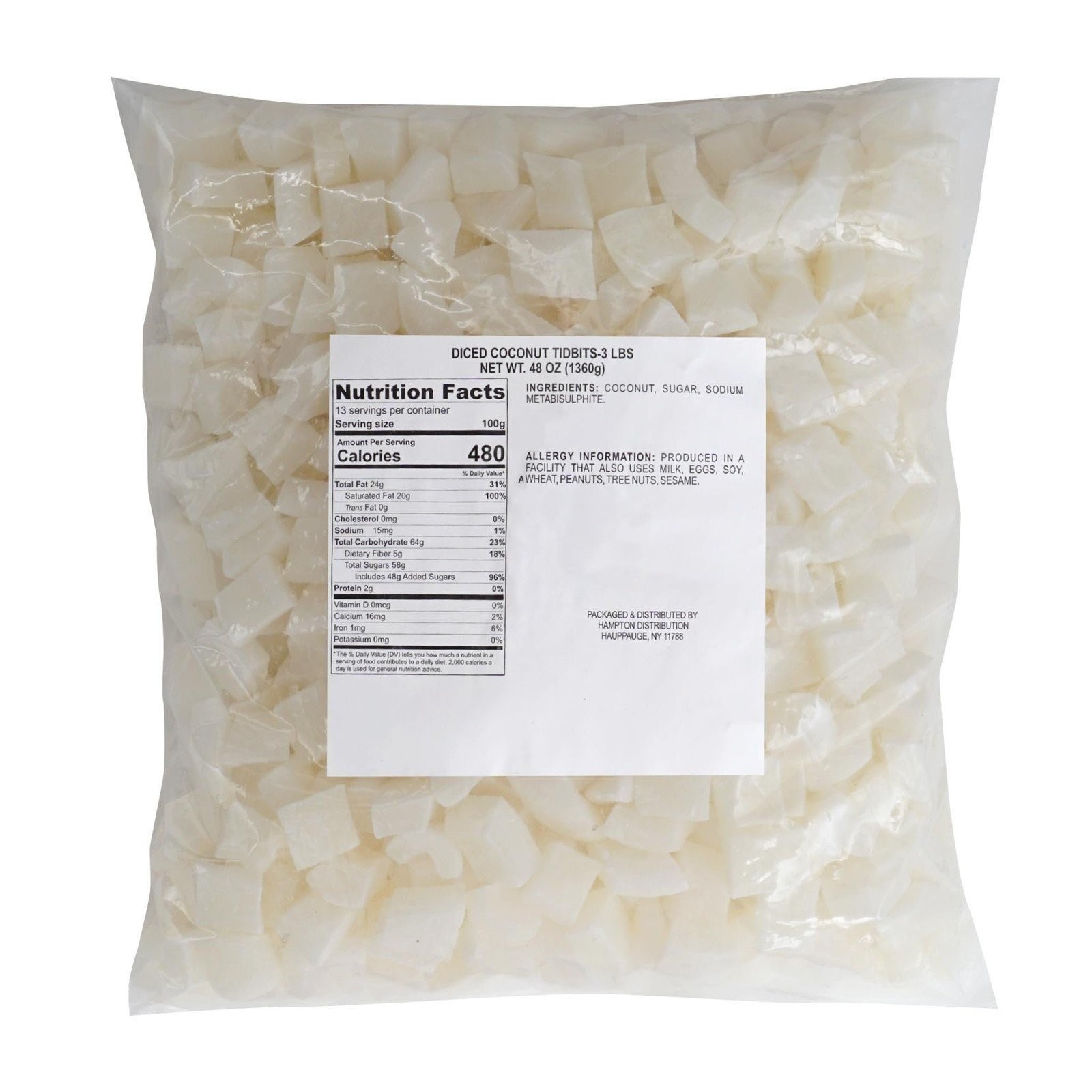 Diced Coconut Tidbits, 2 Pound Bulk Bag, Dried Coconut, Hampton Distribution gallery