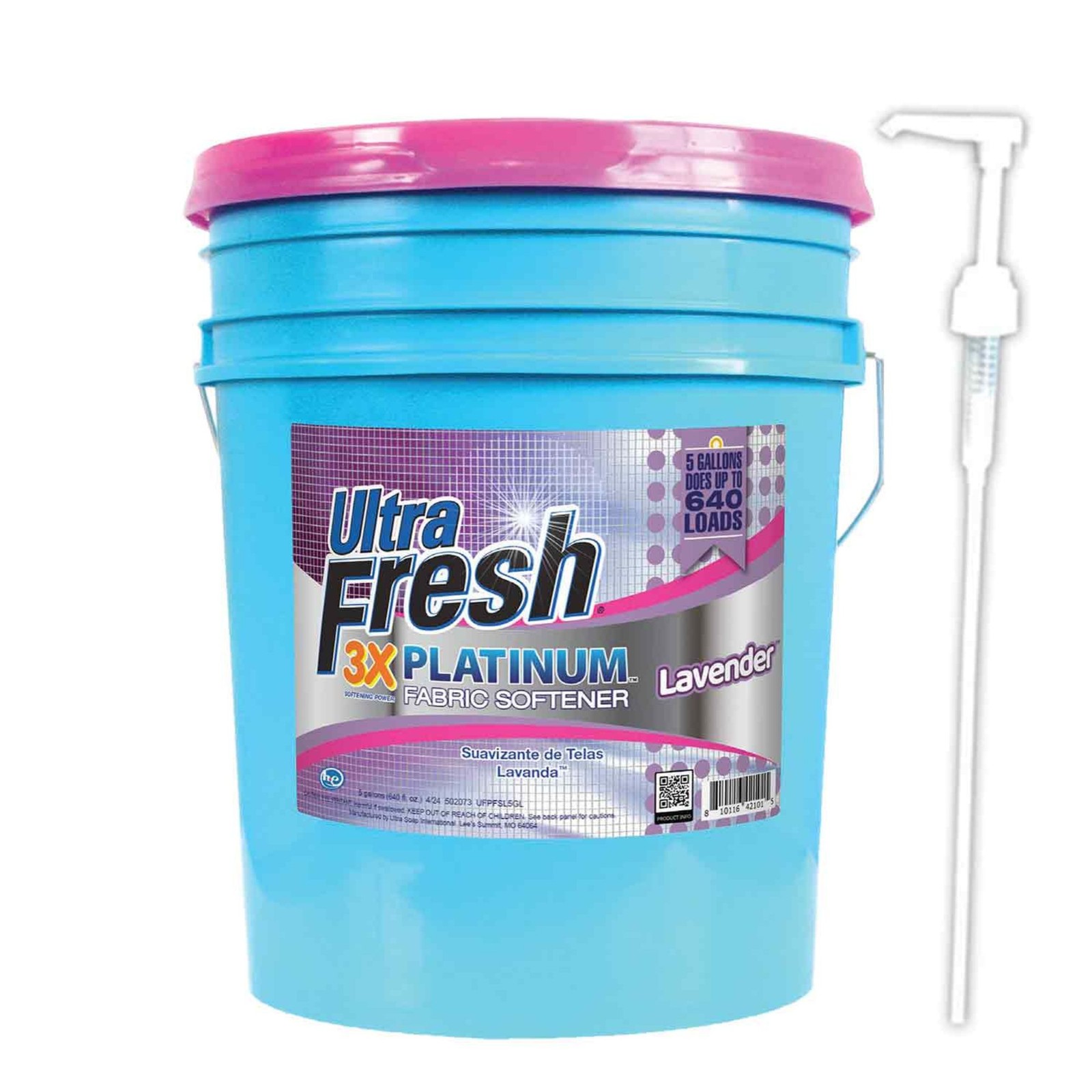 Ultra Fresh Platinum Laundry Fabric Softener up to 640 Loads, Lavender, 5 Gallon gallery