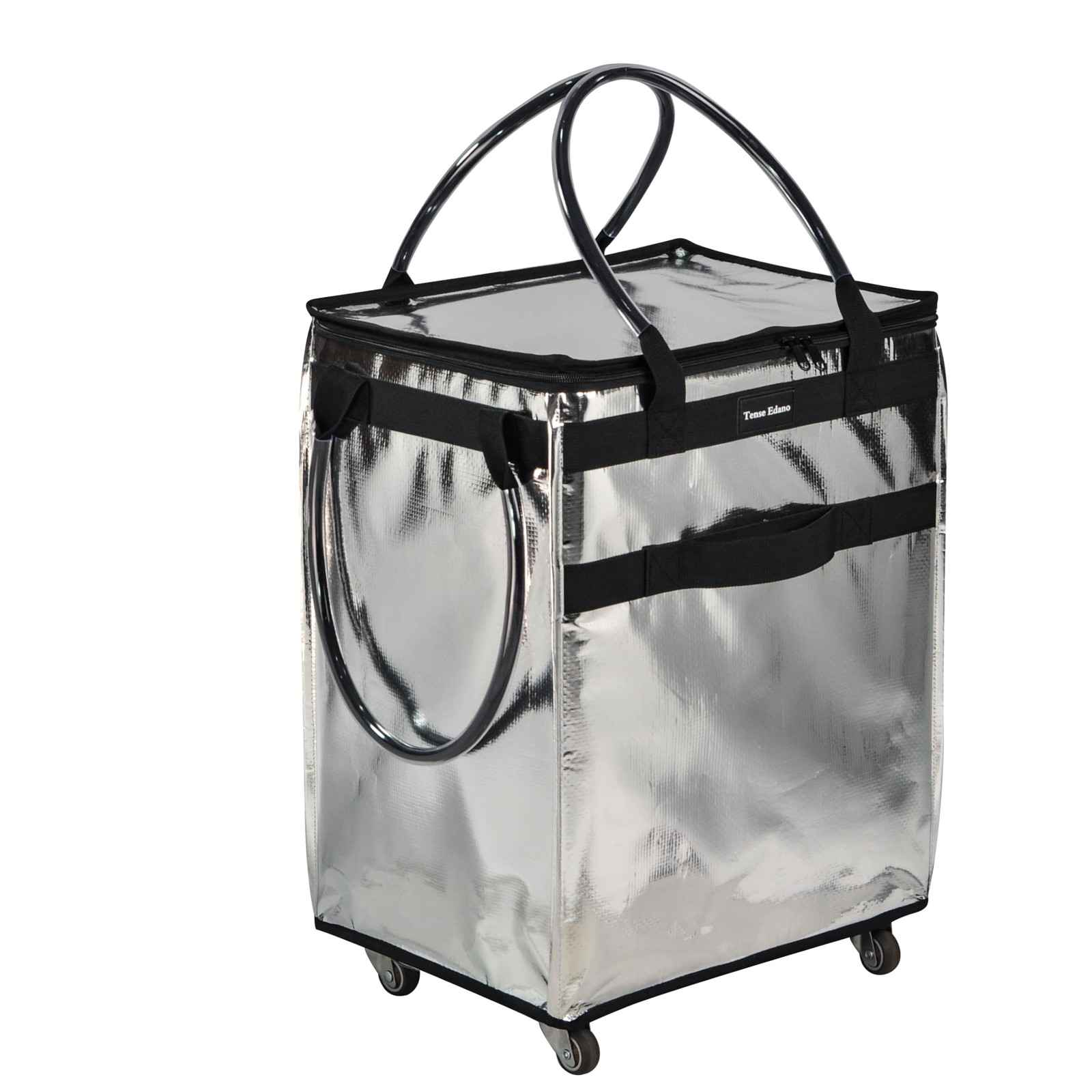 Reusable Grocery Bag On Wheels Large Capacity Shopping Trolley Large, Silver gallery