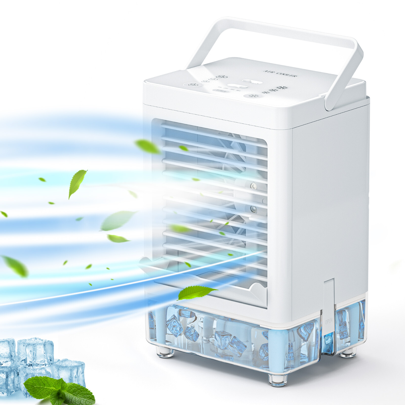 Portable 5000mAh Rechargeable Battery Operated Air Conditioner Fan gallery