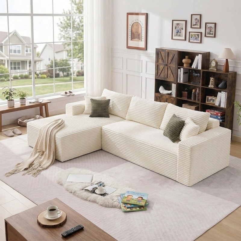 L Shaped Sectional Sofa Cloud Couch Compression Boneless Sofas w/Oversized Chais gallery