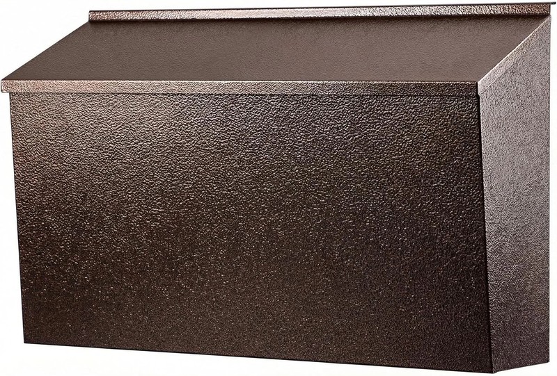 Elegant Wall-Mount Mailbox: Large Capacity Galvanized Steel in Bronze Finish gallery