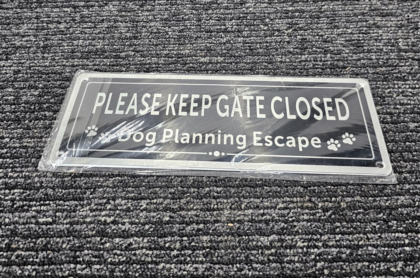 (QTY 6) Please Close The Gate Matal Sign Dog Planning Escape Sign 3.5 x 9.8 IN gallery