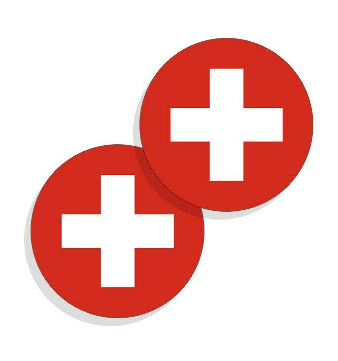 Switzerland Flag Stickers Flag Decals Vinyl Round Set of 4 Swiss Flags gallery