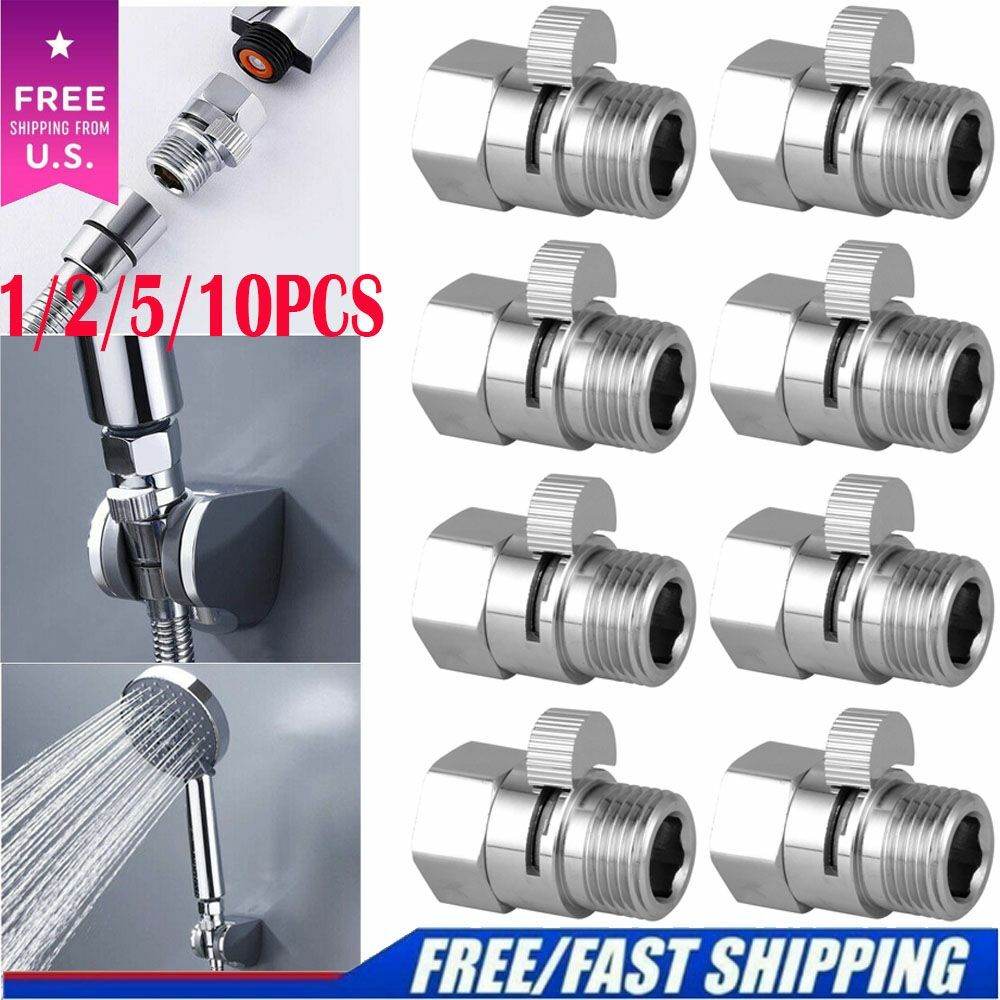 1/2/5Pcs G1/2" Flow Quick Control Shut-OFF Valve Shower Head Hand Water Saver gallery