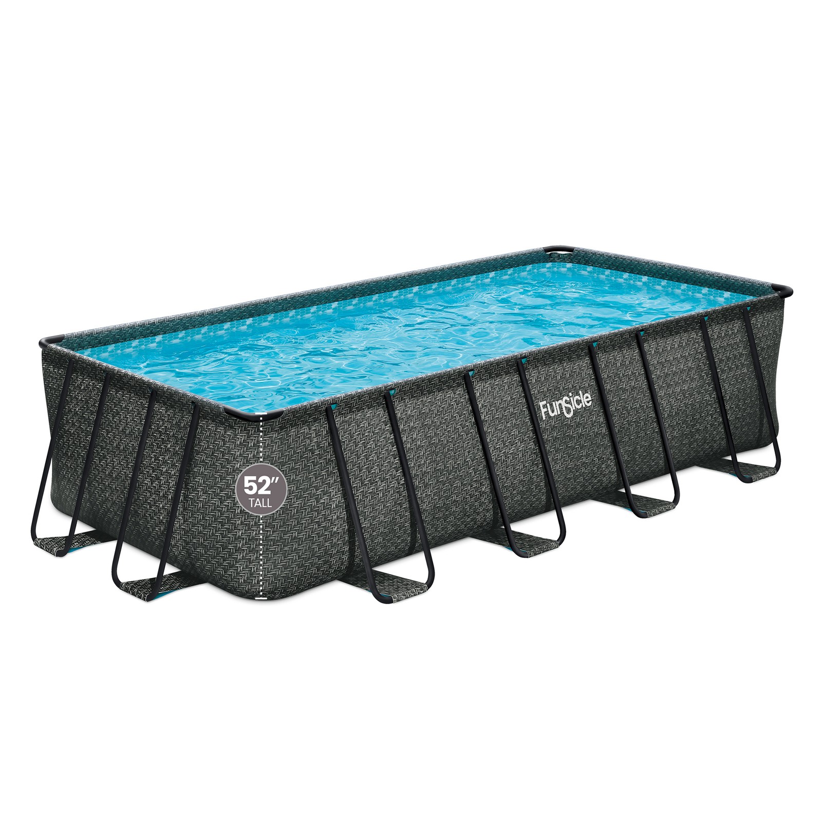Funsicle 18 Ft Oasis Designer Lap Above Ground Pool w/ Pump, Dark Herringbone gallery