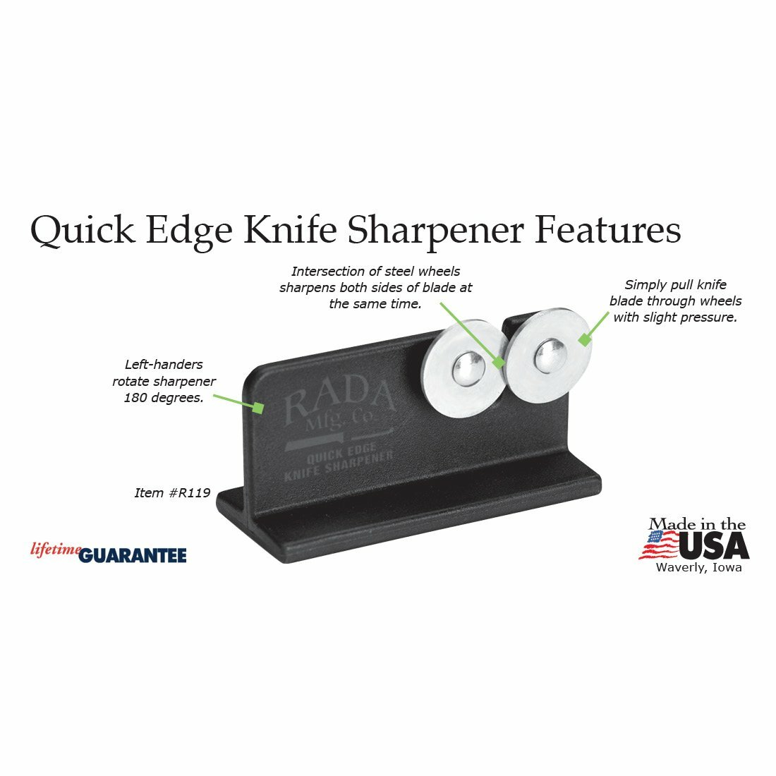 RADA CUTLERY R119 KNIFE SHARPENER NEW FREE SHIPPING gallery