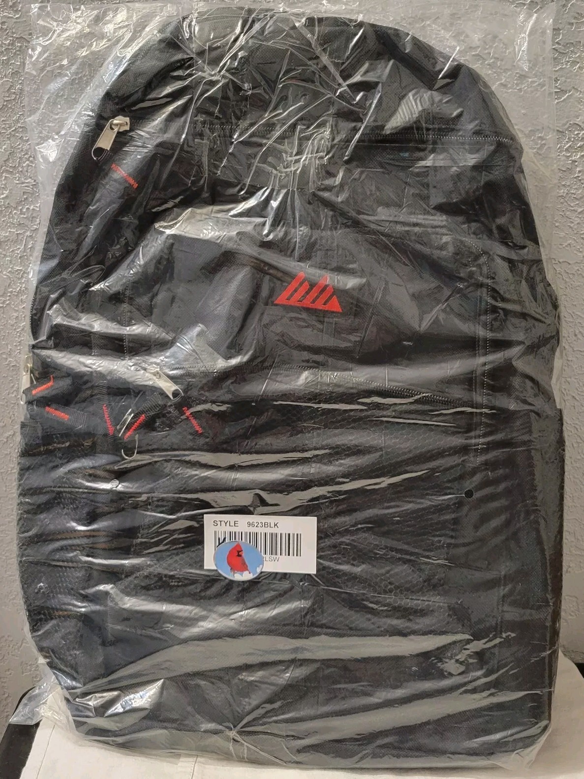 Summit Ridge Backpack Black/Red Style 9623BLK NEW 19"