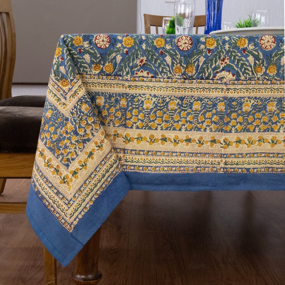 Hand Block Printed Tablecloth Wedding Table Cover Gift for Her, Halloween