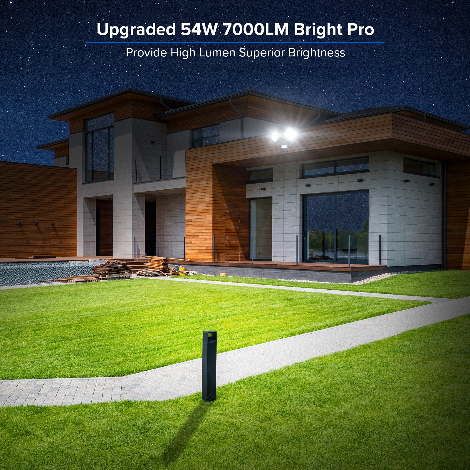 SANSI Outdoor Security Lights 7000LM LED Motion Sensor IP65 Waterproof Wall Lamp gallery