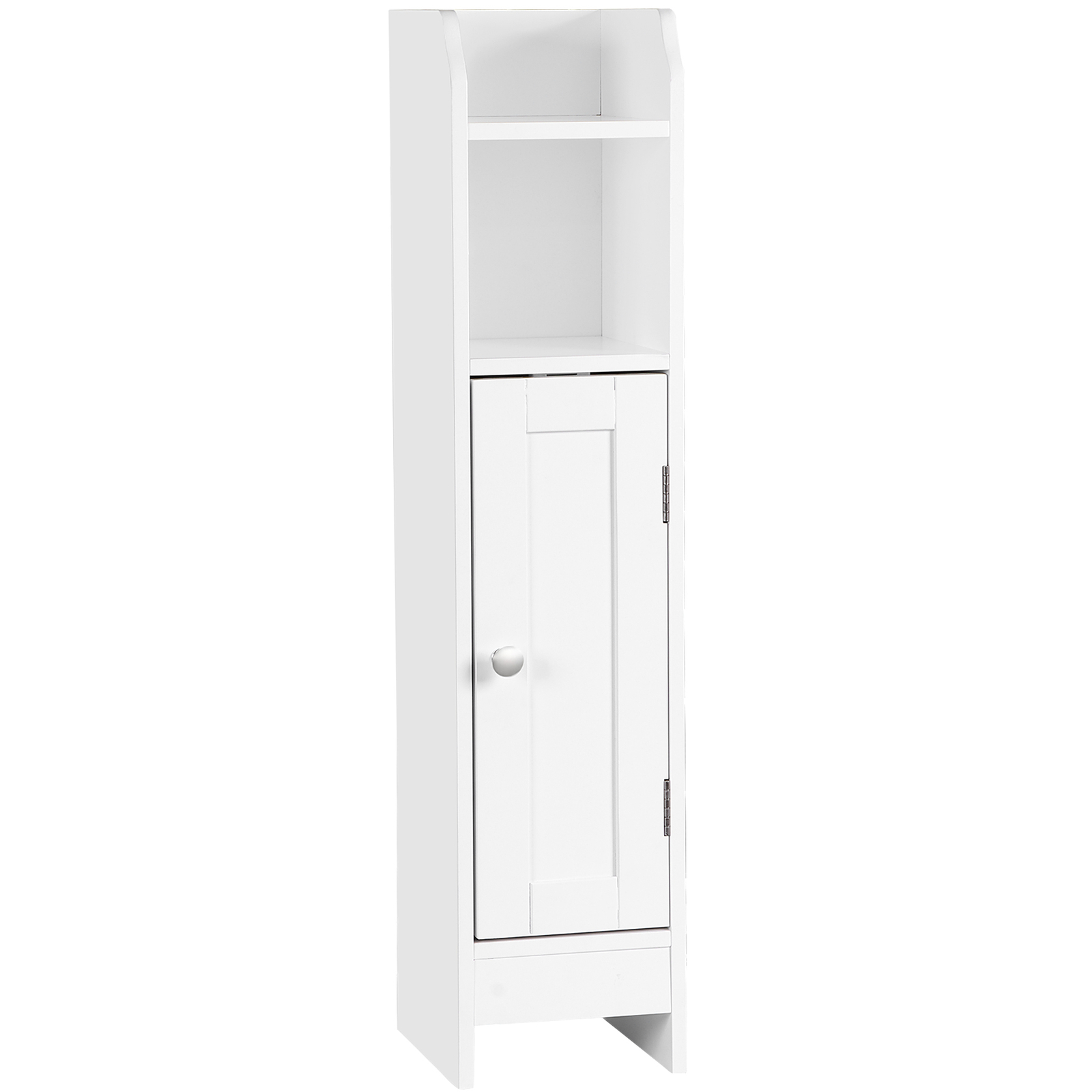Small Bathroom Storage Corner Floor Cabinet w/ Door & Shelves Beside The Toilet gallery
