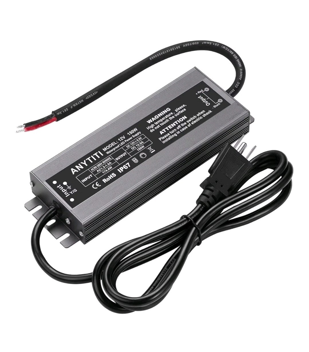 150W DC12V 12.5A LED Driver Power Supply IP67 Waterproof with 3-Prong Plug gallery