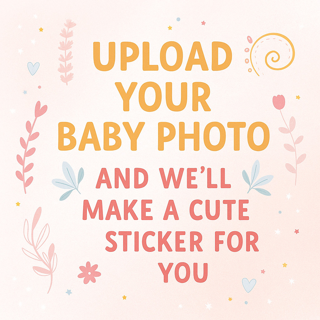 Custom Baby Photo Sticker | Personalized Newborn Gift | Infant Photo Sticker gallery