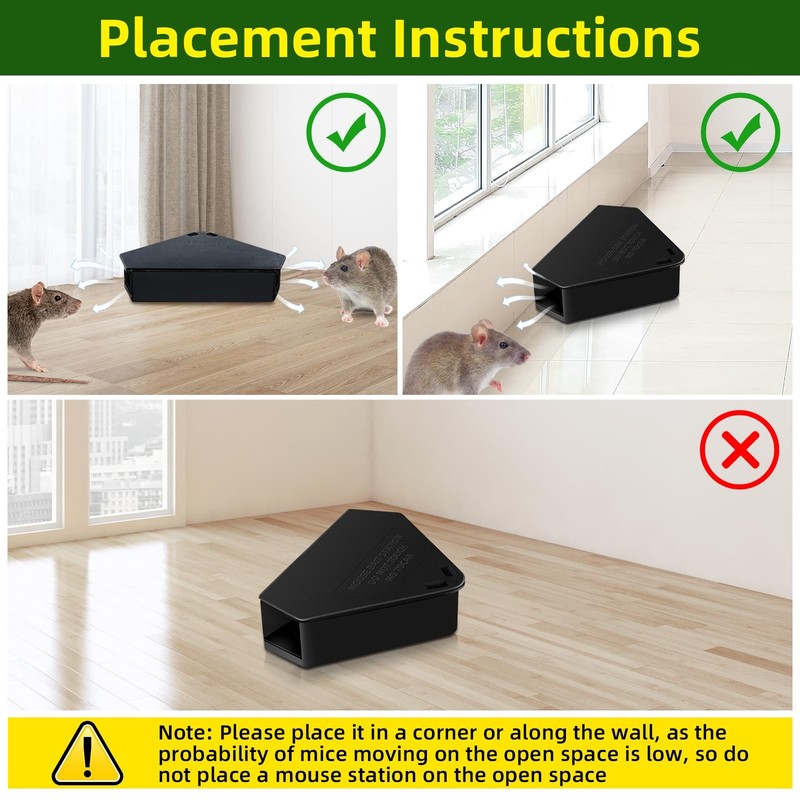 8 Pcs Mouse Bait Station with Keys Indoor Outdoor for Rats Mice Black 1 gallery