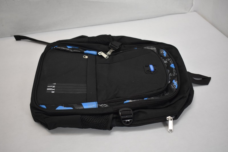 THXB Black & Blue Backpack Lightweight School Backpack Multiple Storage 4