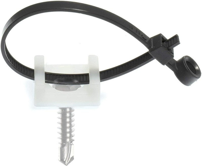 Cable Tie Mounting Base - White - Mount Saddle Type Wire Holder - 100 Pack gallery